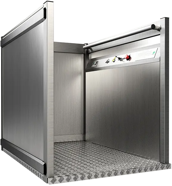 Plataforma vertical de acessibilidade em aço inox